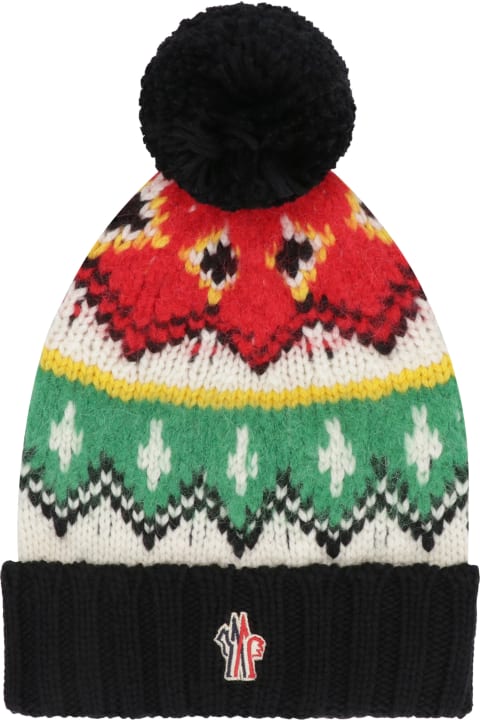 Hats for Women Moncler Grenoble Knitted Wool Hat With Pom-pom