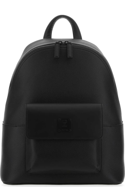 Backpacks for Men MCM Black Leather Stark Backpack