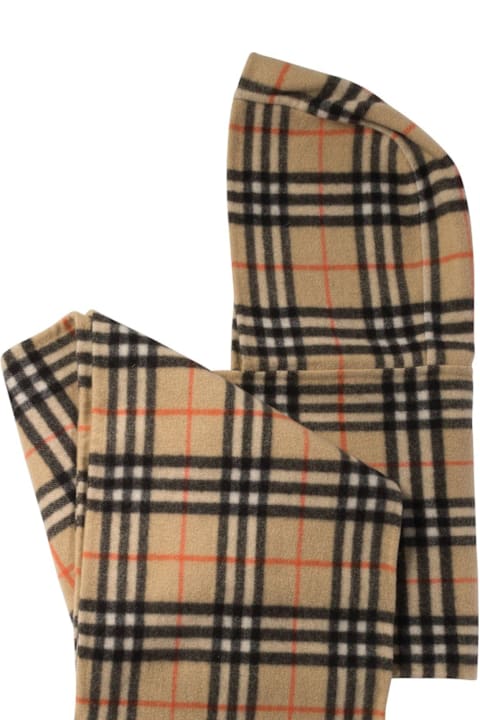 Scarves for Men Burberry Checked Hooded Fringed-edge Scarf