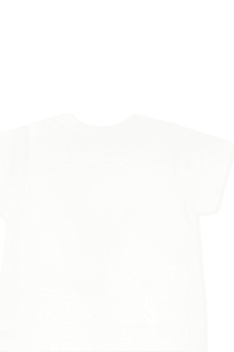 Gucci Topwear for Baby Girls Gucci White T-shirt For Baby Girl With Gg Cross And Web Motif