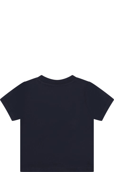 Topwear for Baby Girls Timberland Blue T-shirt For Baby Boy With Logo