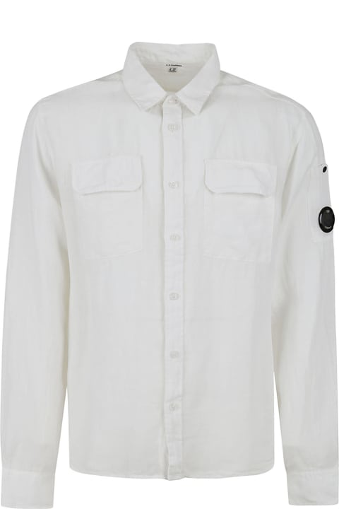 Shirts for Men C.P. Company Linen Logo Shirt