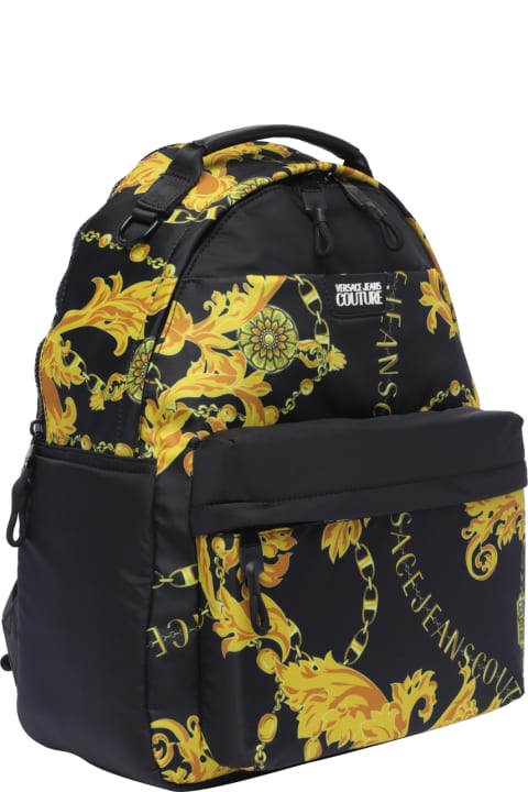 Backpacks for Men Versace Jeans Couture Chain Couture Nylon Print Backpack
