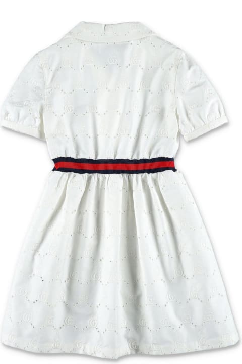Dresses for Girls Gucci Allover Logo Embroidered Shirt Dress