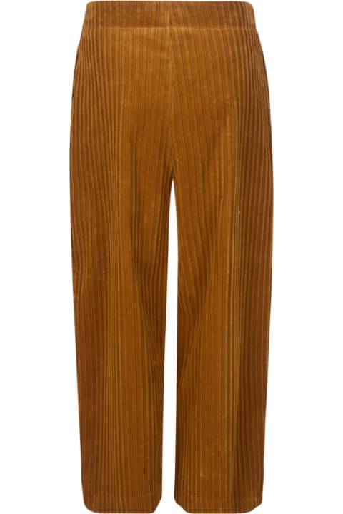 Wide Straight Leg Corduroy Cropped Trousers