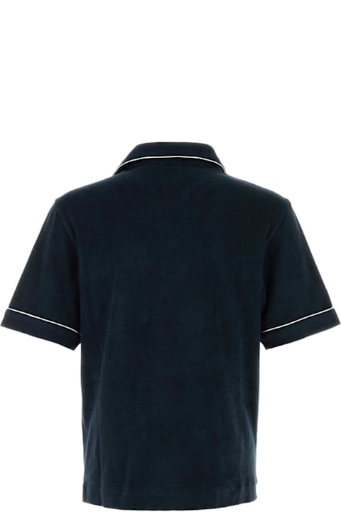 Moncler for Men Moncler Dark Blue Terry Fabric Polo Shirt