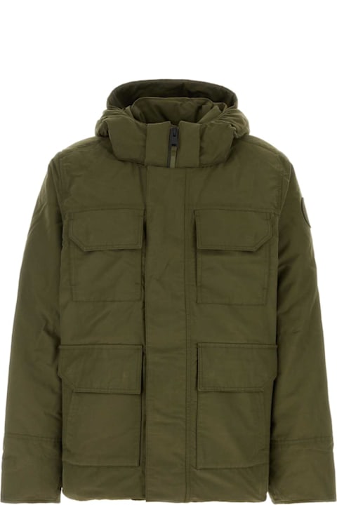 Canada Goose for Kids Canada Goose Army Green Cotton Blend Maitland Down Jacket