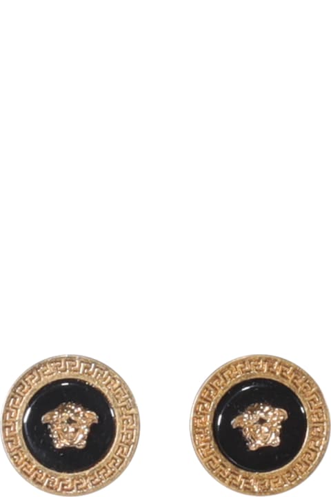 メンズ Versaceのジュエリー Versace Medusa Enameled Stud Earrings