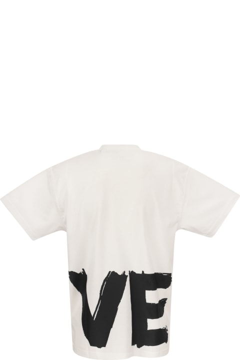 Fashion for Women Burberry Carrick - Love Print Cotton Oversized T-shirt