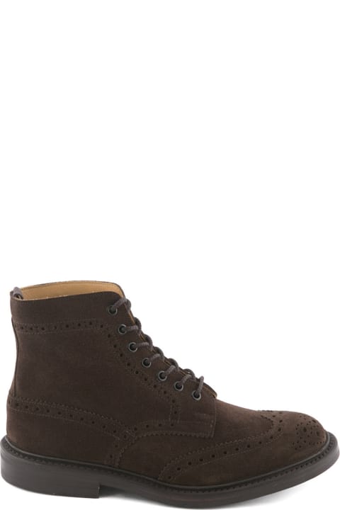 Boots for Men Tricker's Stow Coffee Ox Reversed Suede Derby Boot
