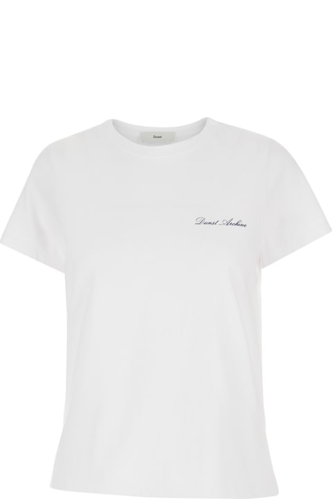 ウィメンズ Dunstのトップス Dunst 'essential' White T-shirt With Slogan Print In Cotton Woman