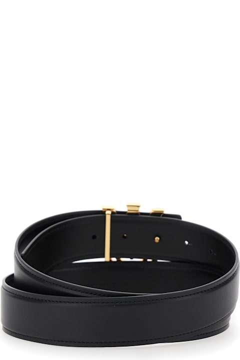 AMIRI for Men AMIRI 'ma' Black Belt With Logo Plaque On The Front In Leather Man