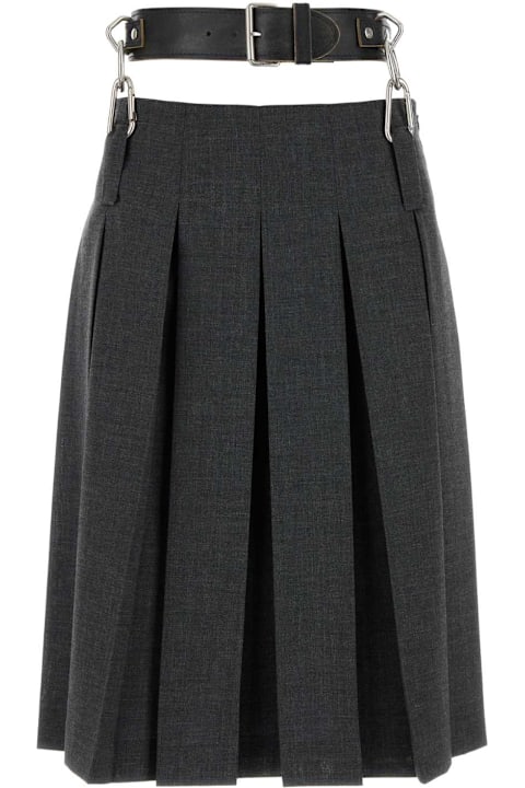 Prada تنورات لـ السيدات Prada Dark Grey Wool Skirt