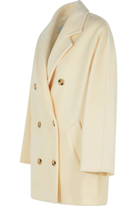 Max Mara for Women Max Mara 'rebus' White Virgin Wool Coat