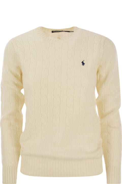 Polo Ralph Lauren Sweaters for Women Polo Ralph Lauren Cream Wool And Cashmere Braided Sweater