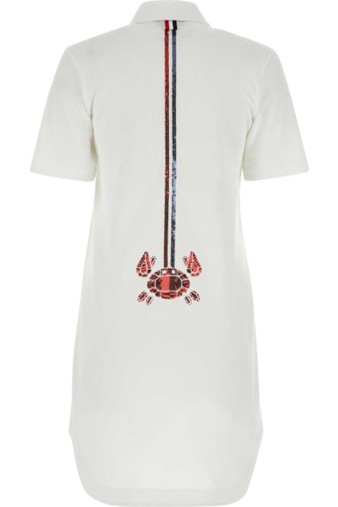 ウィメンズ Thom Browneのワンピース＆ドレス Thom Browne White Piquet Mini Shirt Dress