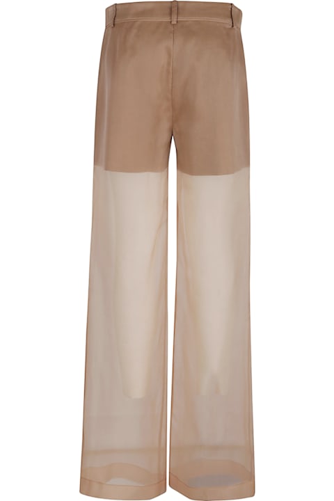 Pinko for Women Pinko Transparency Pants In Linen And Organza