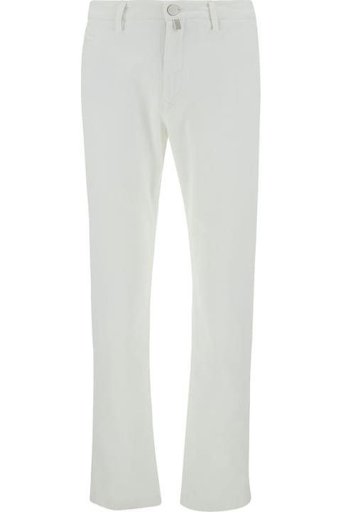 أدوات منزلية Jacob Cohen 'bobby' Slim White Pants With Logo Patch In Cotton Man