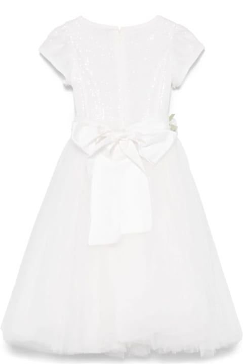 أدوات منزلية Monnalisa White Dress For Girl With Flowers