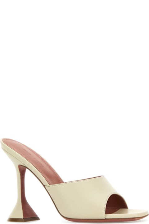 Amina Muaddi Sand Nappa Leather Lupita Mules