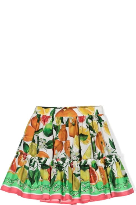 Bottoms for Girls Dolce & Gabbana Miniskirt With Orange And Lemon Print