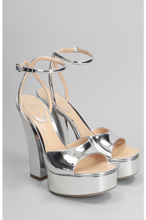 René Caovilla Shoes for Women René Caovilla Helsa Sandals In Silver Patent Leather