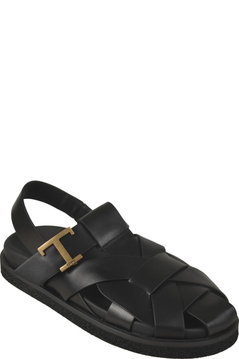 Tod's for Women Tod's T Logo Plaque Sandals