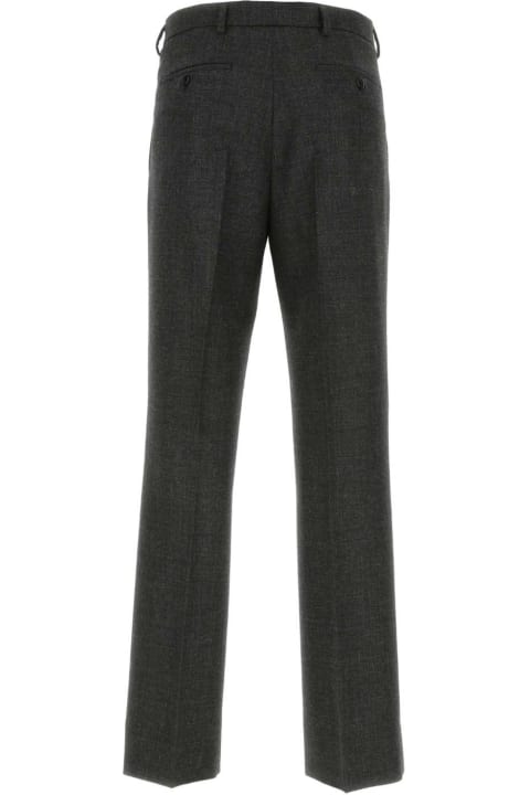 Clothing Sale for Men Prada Melange Dark Grey Wool Pant