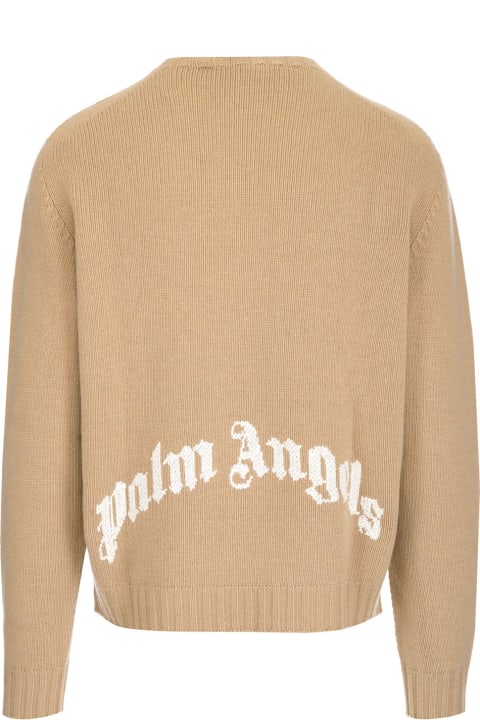 Homeware Palm Angels Wool Blend Curved Logo Sweater