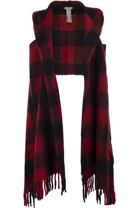 Scarves & Wraps for Women Woolrich Hooded Scarf With Checked Pattern