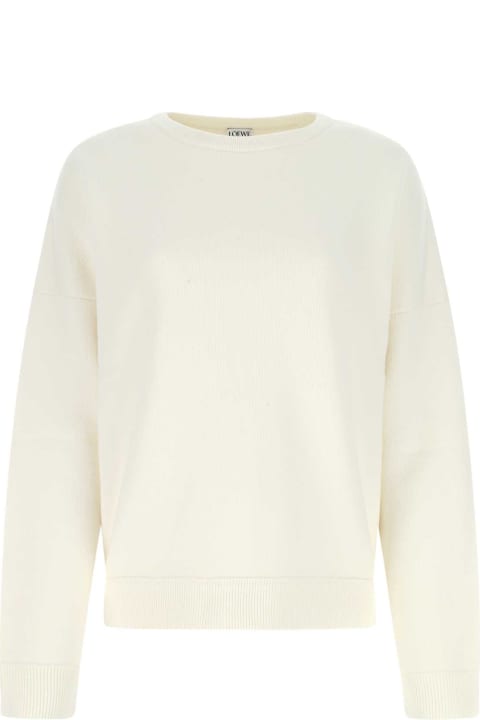 Fleeces & Tracksuits for Women Loewe Ivory Cashmere Blend Oversize Sweater
