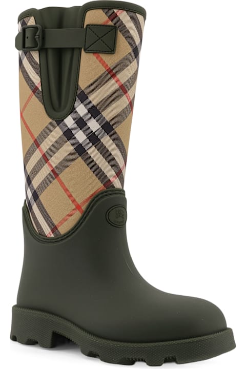 Boots Sale for Women Burberry Rainboots With Traditional Check Insert