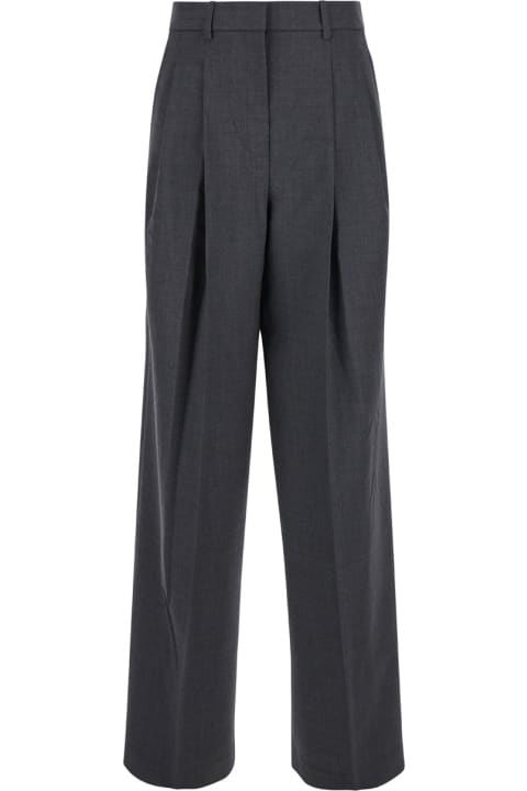 Theory Pants & Shorts for Women Theory Grey High-waist Pants With Pences In Stretch Wool Woman