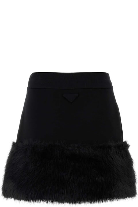 Prada Skirts for Women Prada Black Cotton Blend Mini Skirt