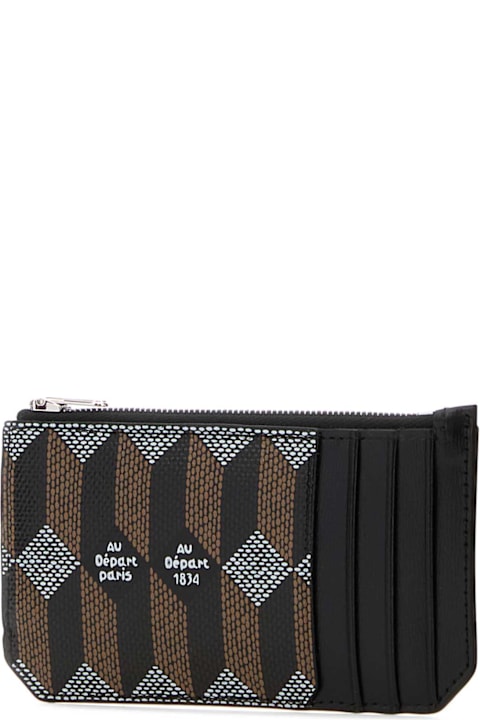 Au Départ Men Au Départ Printed Leather Card Holder