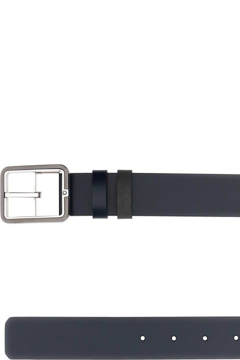 Montblanc Accessories for Women Montblanc Midnight Blue Leather Reversible Belt