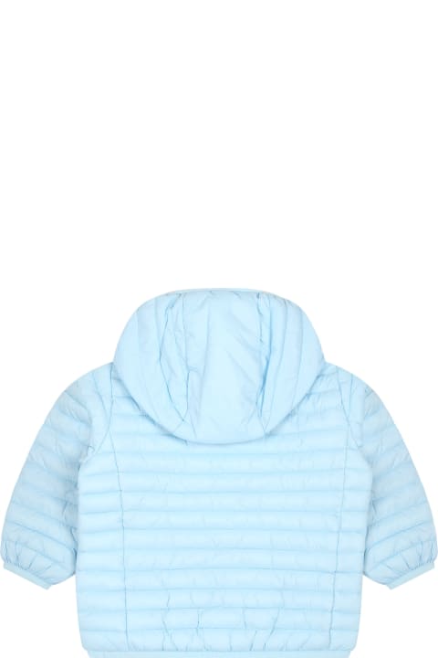 Save the Duck Coats & Jackets for Baby Girls Save the Duck Light Blue Nene Down Jacket For Baby Boy With Logo