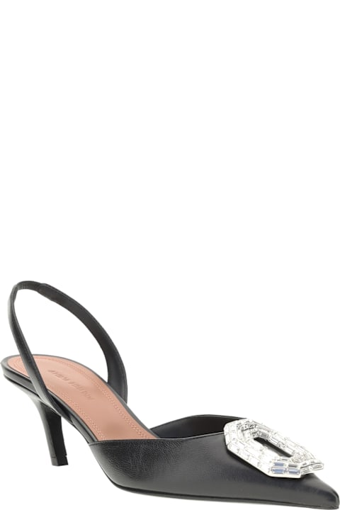 Amina Muaddi for Women Amina Muaddi Leather Slingback Pumps