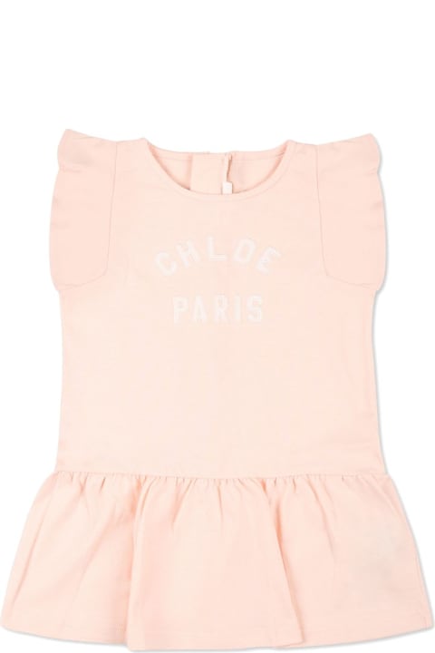 Chloé Bodysuits & Sets for Baby Girls Chloé Abito Con Ricamo Logo
