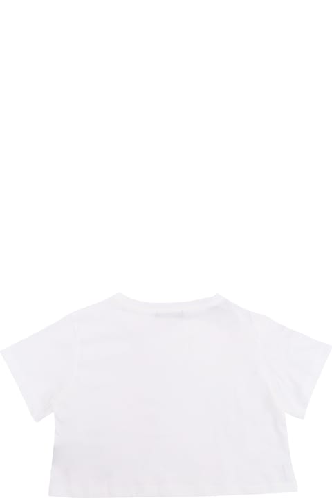 Balmain T-Shirts & Polo Shirts for Girls Balmain White Cropped T-shirt