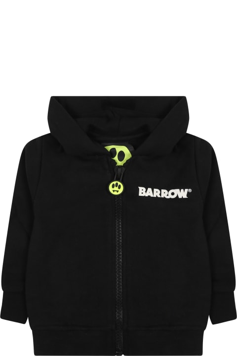 ベビーボーイズ トップス Barrow Black Sweatshirt For Baby Boy With Logo