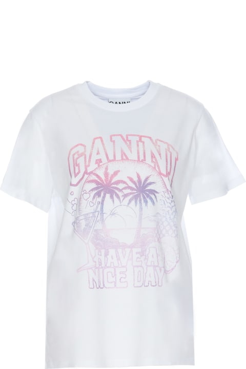 Ganni Topwear for Women Ganni Basic Jersey Cocktail Relaxed T-shirt