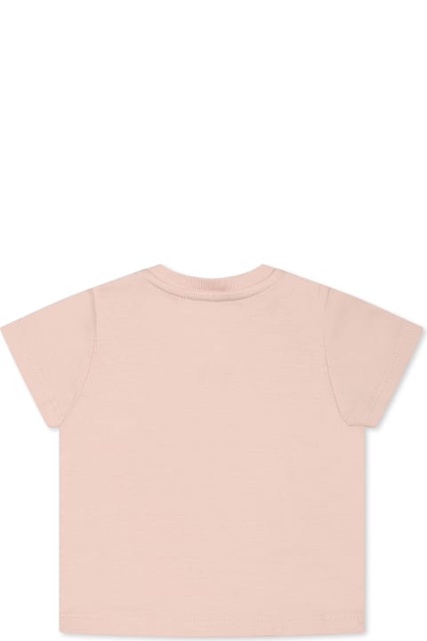 Gucci T-Shirts & Polo Shirts for Baby Girls Gucci Pink T-shirt For Baby Girl With Gg Cross And Web Motif