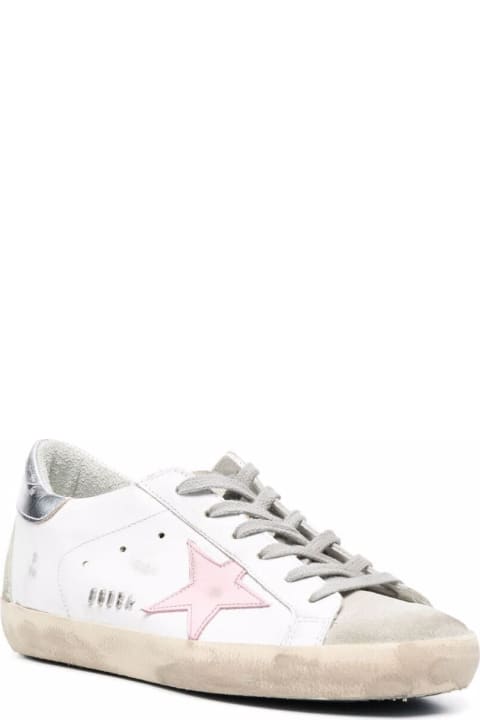Golden Goose for Women Golden Goose Super-star Leather Upper And Star Suede Toe And Spur Laminated Heel Metal Lettering