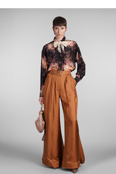 Zimmermann Pants & Shorts for Women Zimmermann Pants In Brown Silk