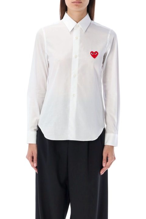 Fashion for Women Comme des Garçons Play Red Heart Patch Shirt