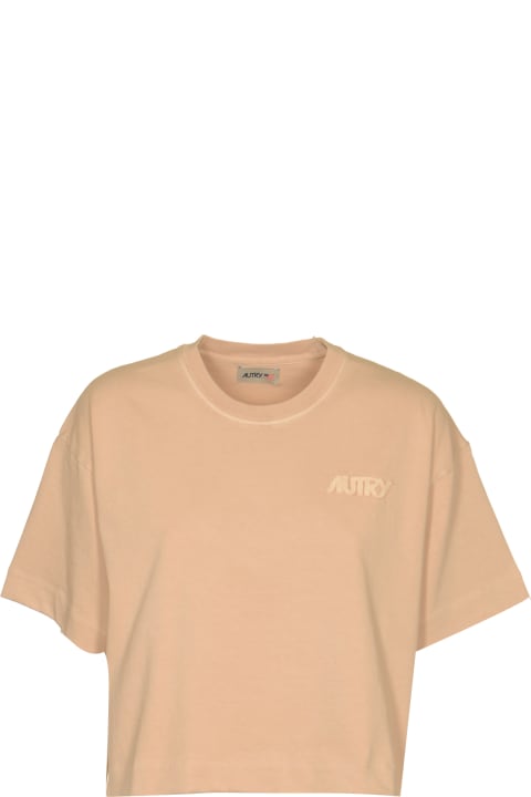 Autry Topwear for Women Autry Logo Embossed Crop T-shirt