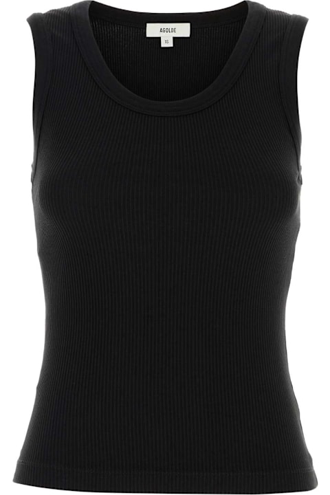AGOLDE Black Stretch Cotton Blend Tank Top