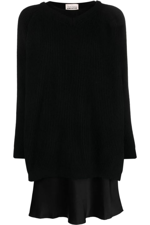 ウィメンズ新着アイテム SEMICOUTURE Black Wool Blend Dress