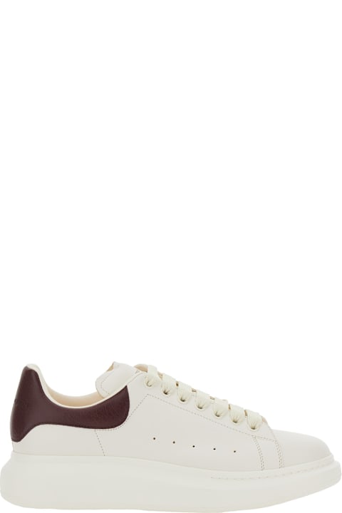Shoes Sale for Men Alexander McQueen White Low-top Sneakers With Chunky Sole And Brown Contrasting Heel Tab In Leather Man